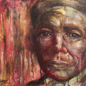 Painting titled "Harriet Tubman" by Pascal Cardozo, Original Artwork, Watercolor