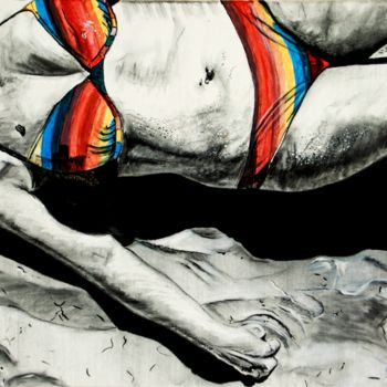 Schilderij getiteld "Zand" door Pascal Dewyn, Origineel Kunstwerk, Acryl