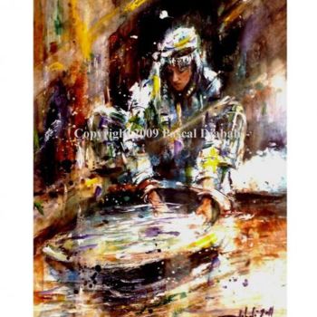 Pittura intitolato "Kabyle woman" da Pascal Djabali, Opera d'arte originale, Olio