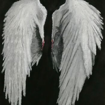 Peinture intitulée "La perte des ailes…" par Pascale De Iudicibus, Œuvre d'art originale, Pastel Monté sur Châssis en bois