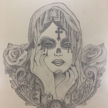 Drawing titled "La belle muerte" by Pascale De Iudicibus, Original Artwork, Pencil