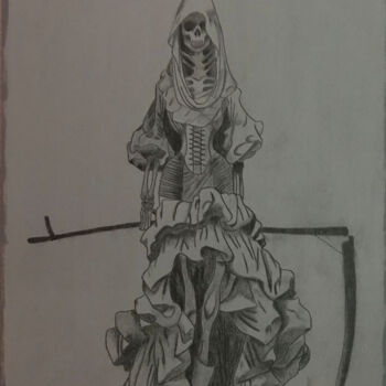 Drawing titled "La mort" by Pascale De Iudicibus, Original Artwork, Pencil