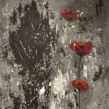 Painting titled "Jolis coquelicots" by Pascale De Iudicibus, Original Artwork, Acrylic Mounted on Wood Stretcher frame