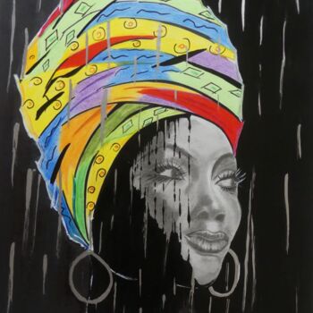 Картина под названием "I love Africa - Art…" - Pascale Scheip, Подлинное произведение искусства, Маркер