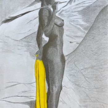 Drawing titled "Regard à l’horizon" by Pascale Scheip, Original Artwork, Pencil