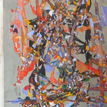 Peinture intitulée "Série "Fragments" 1" par P.Escary, Œuvre d'art originale, Gouache