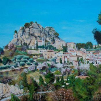 Painting titled "La Roque Alric" by Pascale Harnisch, Original Artwork, Oil