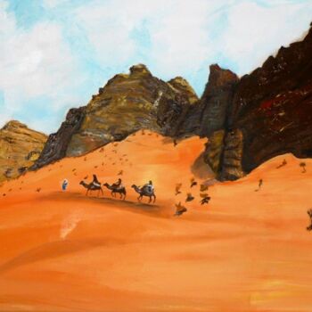 Painting titled "Wadi Rum" by Pascaline Marquet Bernard, Original Artwork, Oil