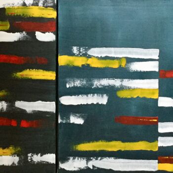 Painting titled "CLAVIER 2 et 3 DETA…" by Pascale Rey-Texier, Original Artwork, Acrylic Mounted on Wood Stretcher frame