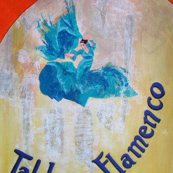 Schilderij getiteld "tablao flamenco azul" door Pascale Rodriguez, Origineel Kunstwerk, Acryl
