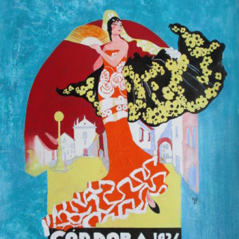Schilderij getiteld "Cordoba 1934" door Pascale Rodriguez, Origineel Kunstwerk, Acryl