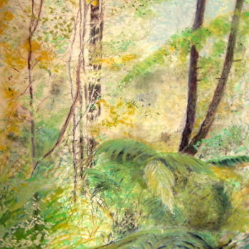 Pintura intitulada "Bois du Proscrit" por Pascale Dormoy-Vignals, Obras de arte originais, Aquarela