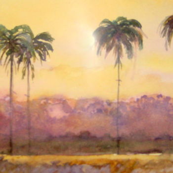 Peinture intitulée "Afrique 2" par Pascale Dormoy-Vignals, Œuvre d'art originale, Aquarelle