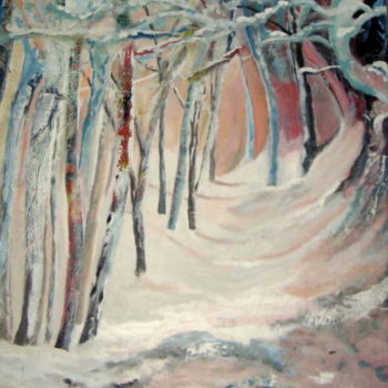 Painting titled "Forêt sous la neige" by Pascale Dormoy-Vignals, Original Artwork, Acrylic