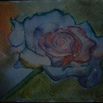 Peinture intitulée "Rose mauve #artists…" par Pascale Coutoux, Œuvre d'art originale, Aquarelle