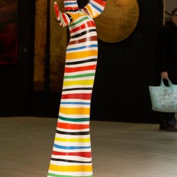 Sculpture intitulée "Envol Multicolor" par Pascale Fournier, Œuvre d'art originale, Coulage