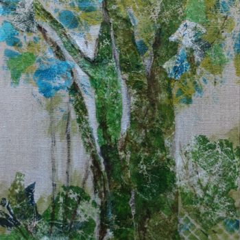 Painting titled "arbres 6" by Pascale Garnier, Original Artwork
