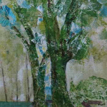 Painting titled "arbres 7" by Pascale Garnier, Original Artwork