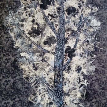 Painting titled "Arbre solitaire 3" by Pascale Garnier, Original Artwork, Acrylic
