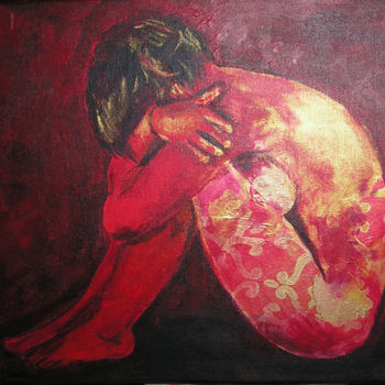 Painting titled "petit nu" by Pascale Garnier, Original Artwork