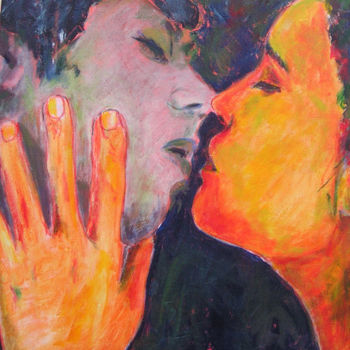 Peinture intitulée "baiser2" par Pascale Garnier, Œuvre d'art originale