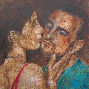 Pittura intitolato "kissme8" da Pascale Garnier, Opera d'arte originale