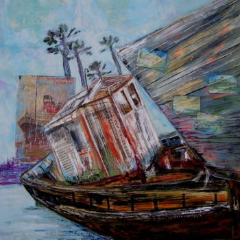 Painting titled "Fin du voyage" by Pascale Garnier, Original Artwork