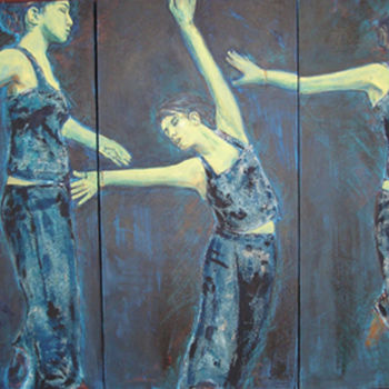 Pintura intitulada "un, deux, trois pas" por Pascale Garnier, Obras de arte originais