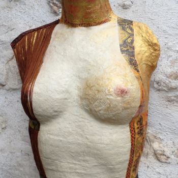 Sculpture titled "mon Klimt à moi" by Pascale Garnier, Original Artwork