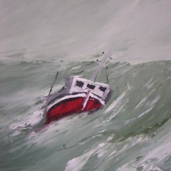 Peinture intitulée "Bateau Couché" par Pascale Gonzales, Œuvre d'art originale