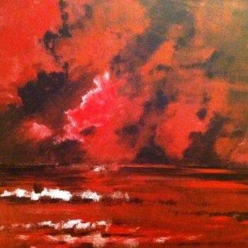 Painting titled "ciel d'orage 2" by Pascale Gonzales, Original Artwork