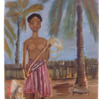 Painting titled "Afrique" by Pascale Kleinberg, Original Artwork, Oil