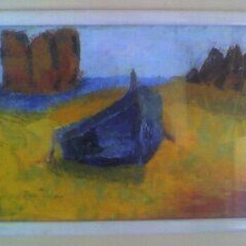 Painting titled "barque" by Pascale Kleinberg, Original Artwork, Oil