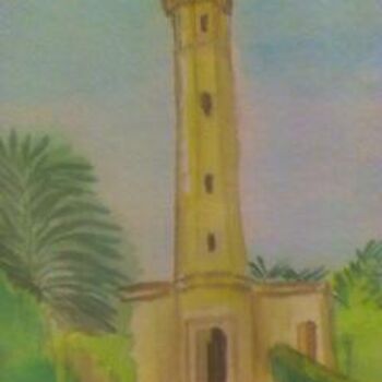 Painting titled "phare des baleines(…" by Pascale Kleinberg, Original Artwork, Oil