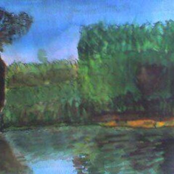 「the Pond」というタイトルの絵画 Pascale Kleinbergによって, オリジナルのアートワーク, オイル