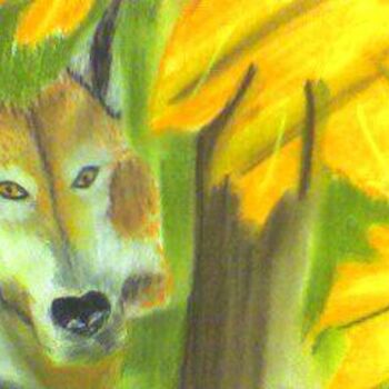 Drawing titled "le loup" by Pascale Kleinberg, Original Artwork, Pastel