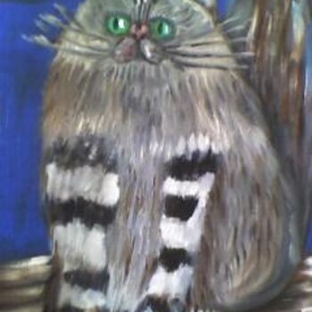 Painting titled "chat alors!" by Pascale Kleinberg, Original Artwork, Oil