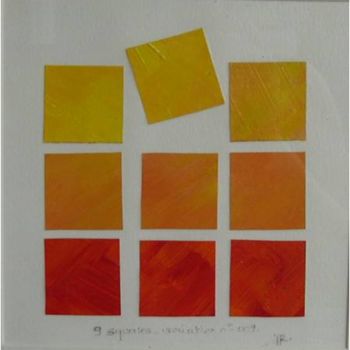 Painting titled "9 squares variation" by Pascale Renaud, Original Artwork