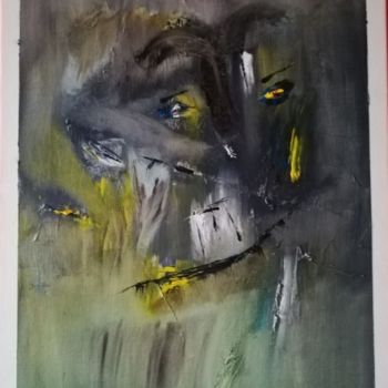 Pintura intitulada "double visage" por Diego Marquez Et Elisabeth Dam, Obras de arte originais, Óleo Montado em Armação em m…