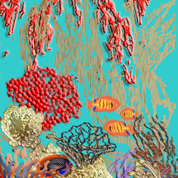 Arts numériques intitulée "Coral 5" par Pascale Manjot (Pascalina), Œuvre d'art originale, Travail numérique 2D