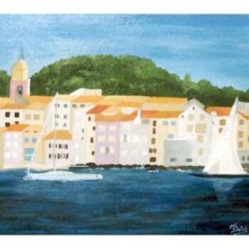 Pittura intitolato "Port de St Tropez P…" da Pascale Sublet, Opera d'arte originale