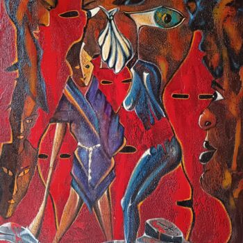 Pintura titulada "Cauchemar d'une esc…" por Pascal Jourd'Heuil, Obra de arte original, Acrílico Montado en Panel de madera