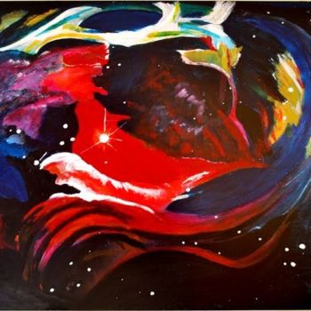 Peinture intitulée "Nébuleuse Starry ni…" par Pascal Orsi, Œuvre d'art originale, Huile