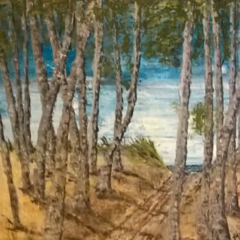 Painting titled "FORET LANDAISE" by Pascal Pasro, Original Artwork, Acrylic