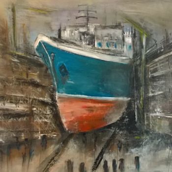 Peinture intitulée "CHANTIER NAVAL" par Pascal Pasro, Œuvre d'art originale, Acrylique