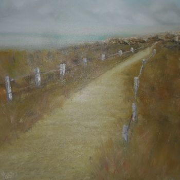 Painting titled "CHEMIN COTIER" by Pascal Pasro, Original Artwork, Oil