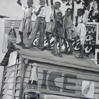 Peinture intitulée "BLACKS BOYS ON A RO…" par Pascal Serreau, Œuvre d'art originale