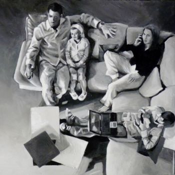 Schilderij getiteld "DIGITAL FAMILY" door Pascal Serreau, Origineel Kunstwerk