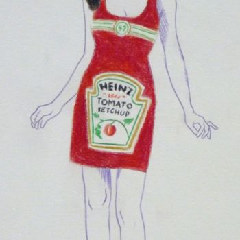 Painting titled "MISS KETCHUP" by Pascal Serreau, Original Artwork