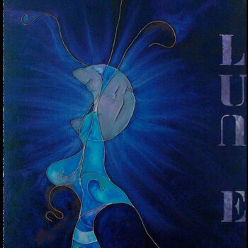 Painting titled "Lune" by Pascal Stutz, Original Artwork, Oil